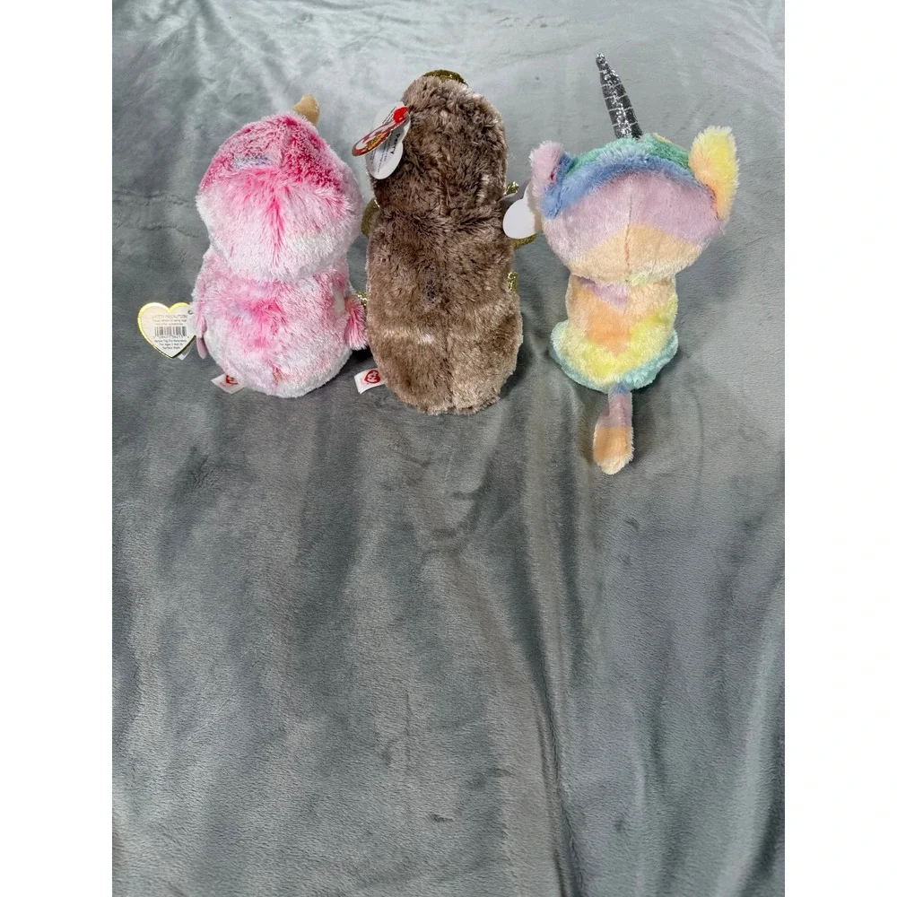 Lot of 3 TY Beanie Boos TySilk Kiwi‎ Perry Heather 6